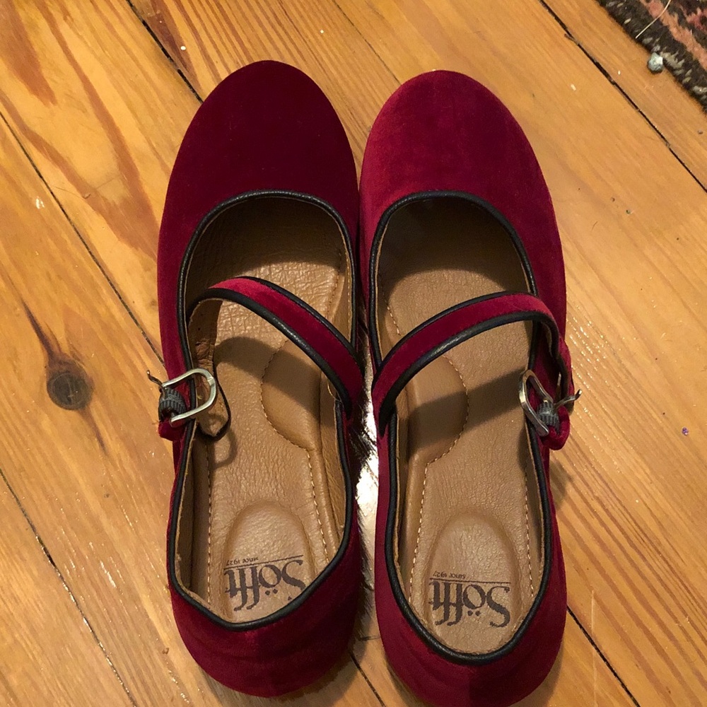 Sofft Burgundy Mary Jane Flats